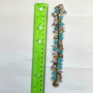 Semi-Precious Bead Bracelet Blue and White
